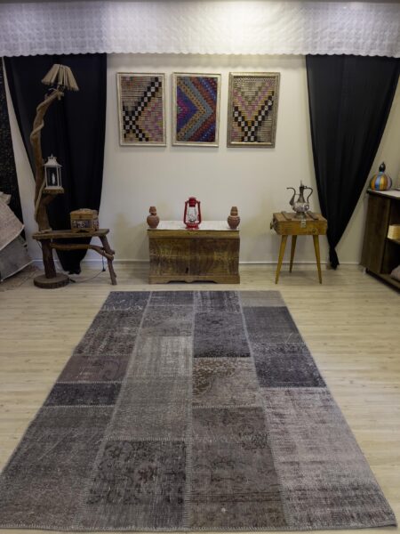 Handmade Patchwork Rug, Handmade rug, cotton wool/weave, size 160 × 244 cm, from Sivas, SKU 4014